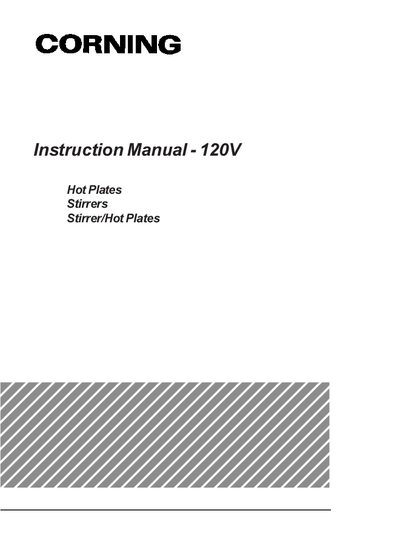 Corning PC-200/PC-400/PC-600 Hotware User Manual - cover page