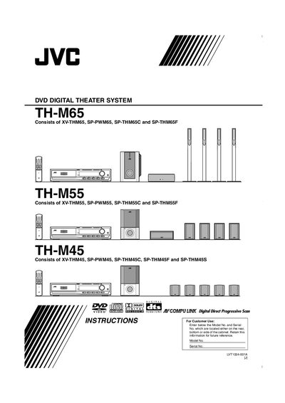 JVC TH-M65 TH-M55 TH-M45 DVD Digital Theater System User Manual - cover page