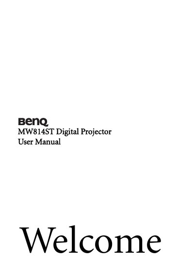BenQ MW814ST Digital Projector User Manual - cover page