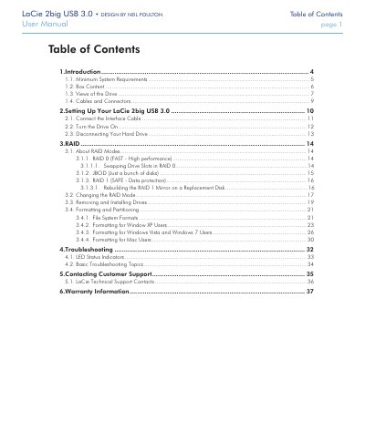 LaCie 2big USB 3.0 External Hard Drive User Manual - cover page