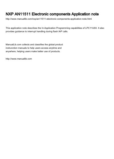 NXP AN11511 Electronic components Application - cover page