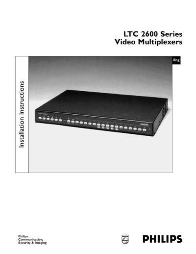 Philips LTC 2600 Series Video Multiplexer User Manual - cover page
