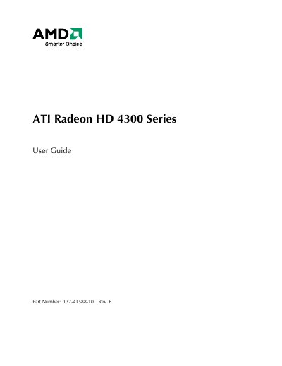 AMD Radeon HD 4300 Series User Guide - cover page