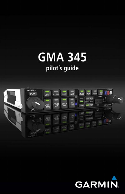 Garmin GMA 345 Pilot's Guide - cover page