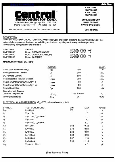 Central CMPD3003/CMPD3003A/CMPD3003C/CMPD3003S handbook