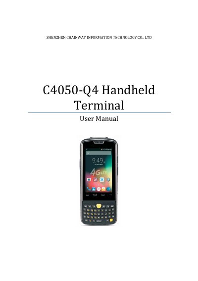 Chainway C4050-Q4 Handheld Terminal User Manual - cover page