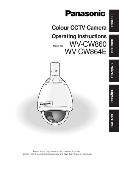 Panasonic WV-CW860 / WV-CW864E User Manual
