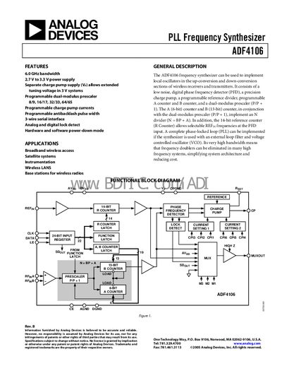 Analog Devices ADF4106 Handbook - cover page