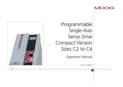 Moog Single-Axis Compact (C2‑C4) Servo Drive Operation Manual - cover page