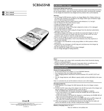 Philips SCB5655NB Charger User Manual - cover page