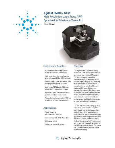 Agilent 5600LS AFM Datasheet - cover page