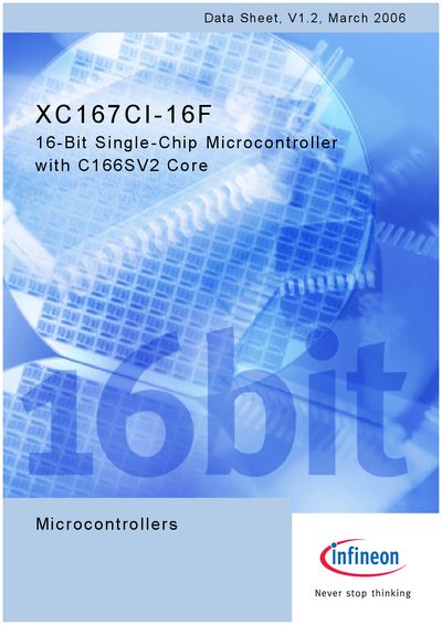 infineon XC167CI-16F 16-Bit Single-Chip Microcontroller with C166SV2 Core