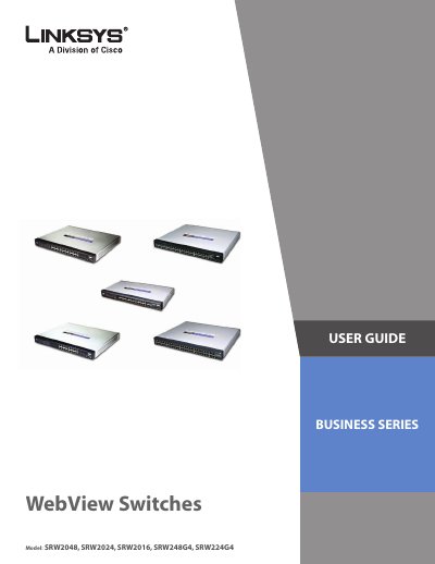 Linksys WebView Switches User Guide