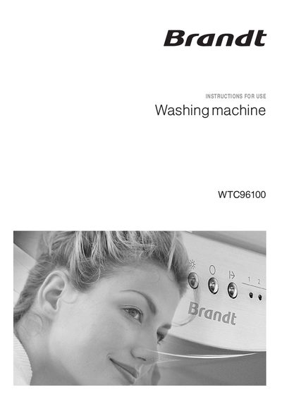 Brandt WTC96100 Washing Machine User Manual - cover page