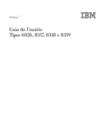 IBM NetVista 6826, 8317, 8318, 8319 User Guide - cover page