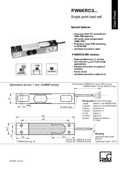 HBM PW6KRC3 Datasheet - cover page