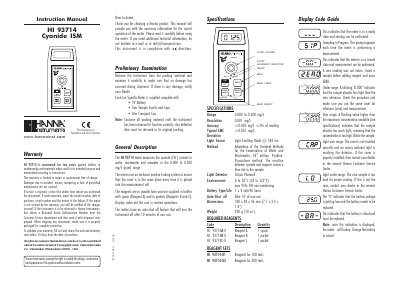 Hanna Instruments HI 93714 Cyanide ISM Instruction Manual - cover page