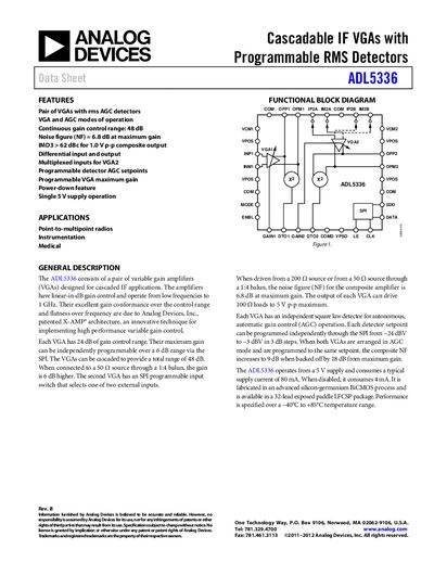 Analog Devices ADL5336 Product Handbook