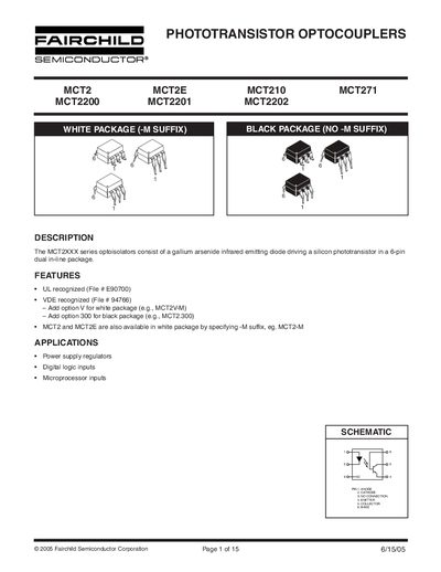 FAIRCHILD MCT2 MCT2E MCT210 MCT271 MCT2200 MCT2201 MCT2202 handbook - cover page