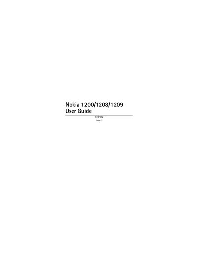 Nokia 1200/1208/1209 User Manual - cover page