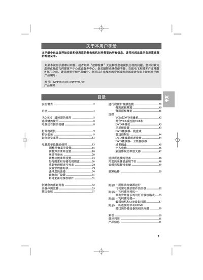  Television 42PF9831/69 37PF9731/69 user manual - cover page