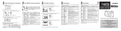 Olympus C-200 ZOOM/D-510 ZOOM Digital Camera Quick Start Guide