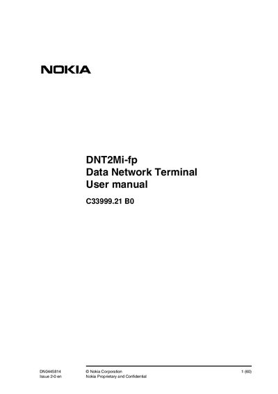 Nokia DNT2Mi-fp Data Network Terminal User Manual - cover page