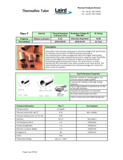 Laird Technologies Thermal Products Shortform Catalogue - cover page