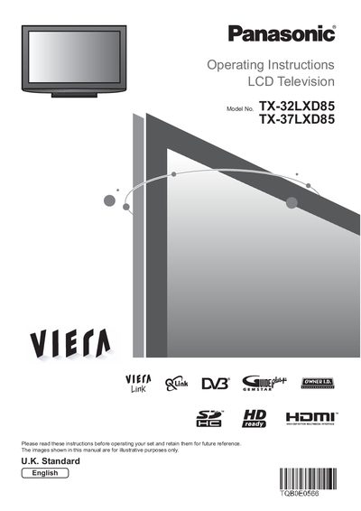Panasonic TX-32LXD85 / TX-37LXD85 User Manual - cover page