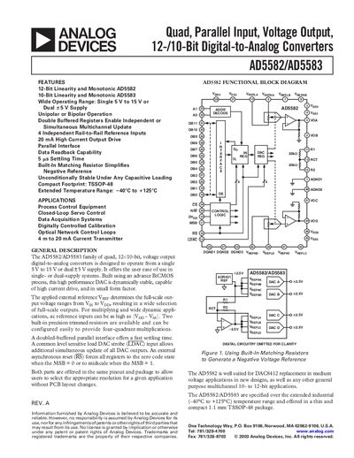 Analog Devices AD5582/AD5583 Datasheet - cover page
