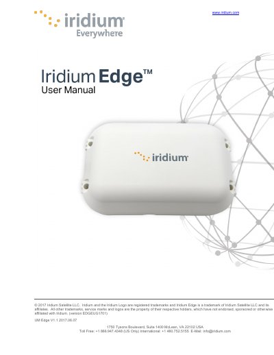 Iridium Edge V1.1 User Manual - cover page