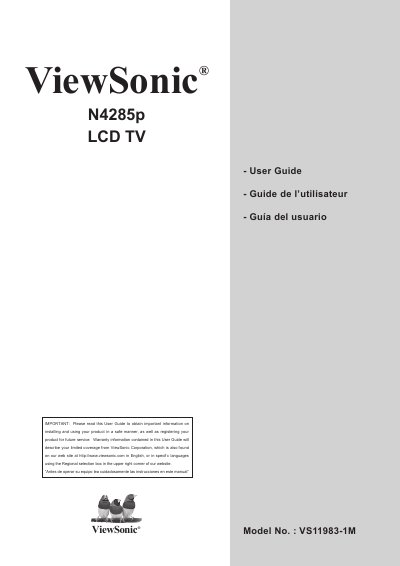 ViewSonic N4285p LCD TV User Guide