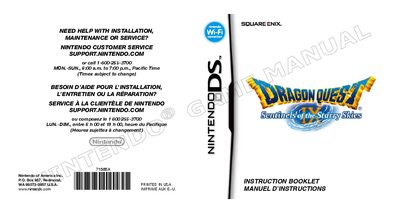 Square Enix Dragon Quest IX Sentinels of the Starry Skies User Manual - cover page