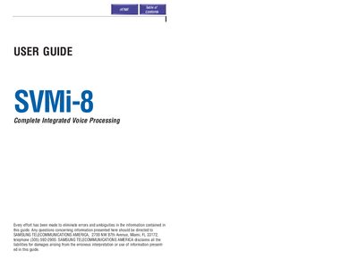 Samsung SVMi-8 Complete Integrated Voice Processing User Manual - cover page