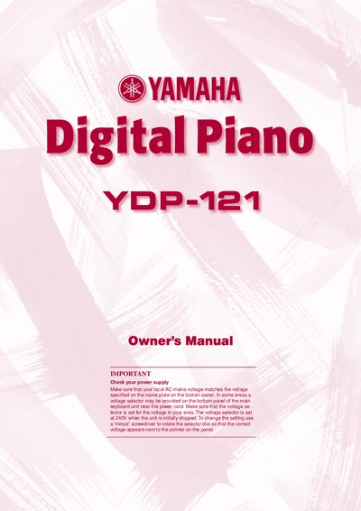 Yamaha YDP-121 Digital Piano Owner's Manual - cover page
