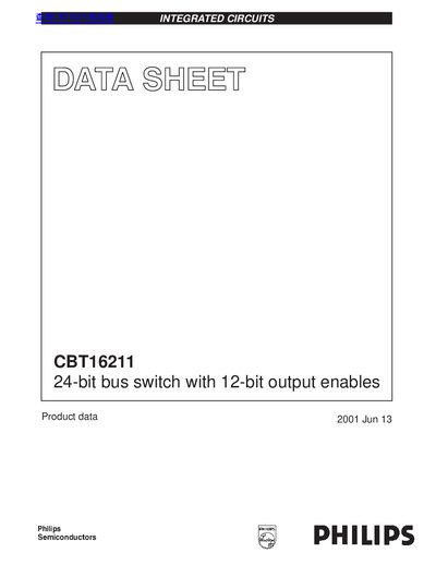 Philips CBT16211 24-bit Bus Switch with 12-bit Output Enables Datasheet - cover page