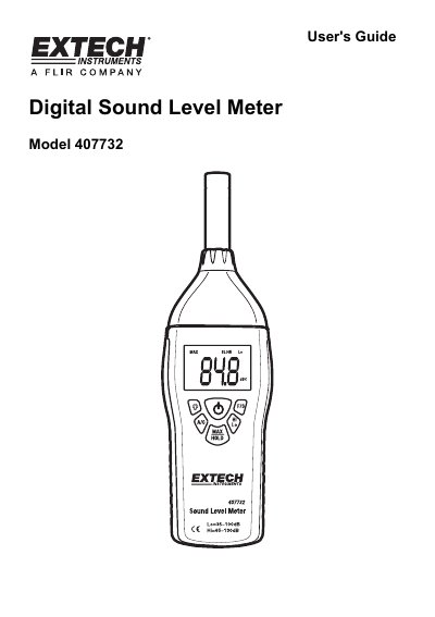 Extech Model 407732 Digital Sound Level Meter User's Guide - cover page