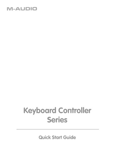 M-Audio Keyboard Controller Series Quick Start Guide - cover page