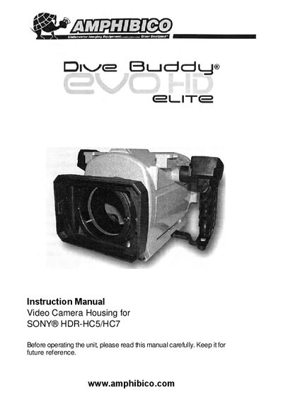 AMPHIBICO Video Camera Housing for SONY HDR-HC5/HC7 Manual - cover page