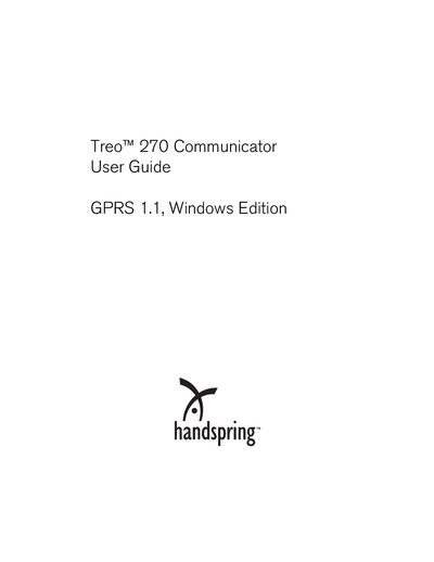 Handspring Treo 270 Communicator User Guide - cover page