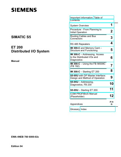 Siemens ET 200 Distributed I/O System User Manual - cover page