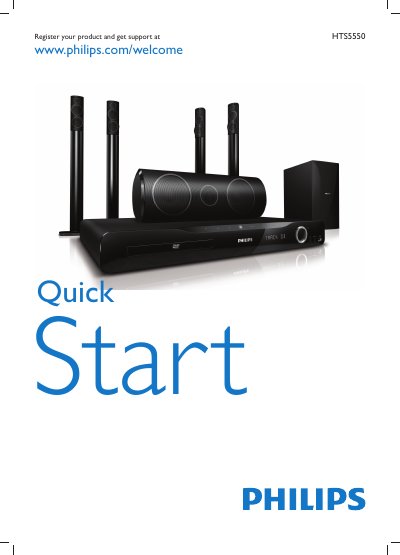 Philips HTS5550 Home Theater System Quick Start Guide