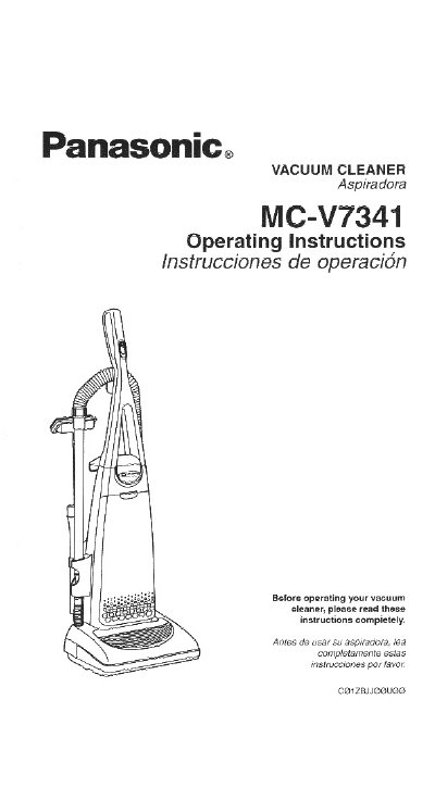 Panasonic MC-V7341 Vacuum Cleaner Operating Instructions - cover page