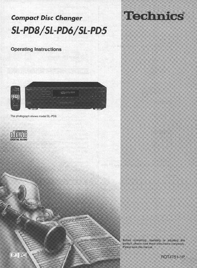 Technics SL-PD8/SL-PD6/SL-PD5 Compact Disc Changer Operating Instructions - cover page
