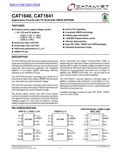 CATALYST CAT1640 CAT1641 handbook - cover page