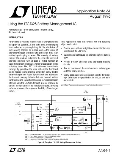 Linear Technology LTC1325 Battery Management System Application Note 64 - cover page
