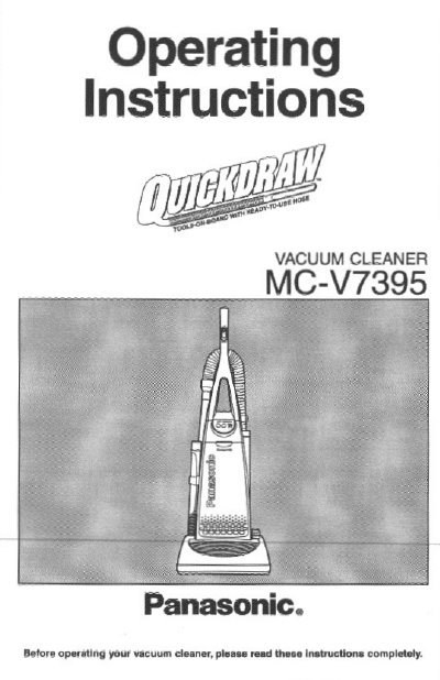 Panasonic MC-V7395 Vacuum Cleaner Operating Instructions - cover page