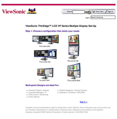 ViewSonic ThinEdge LCD VP Series Multiple Display Set-Up Guide - cover page