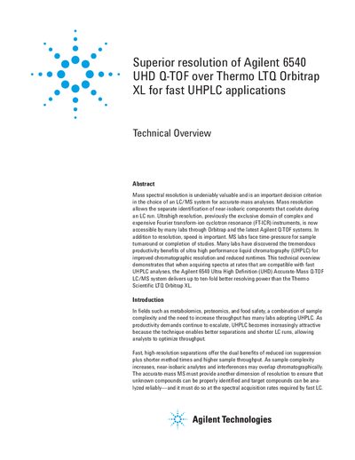 Agilent 6540 UHD Q-TOF Technical Overview