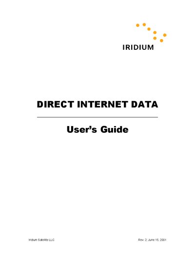 Iridium Direct Internet Data User Guide - cover page